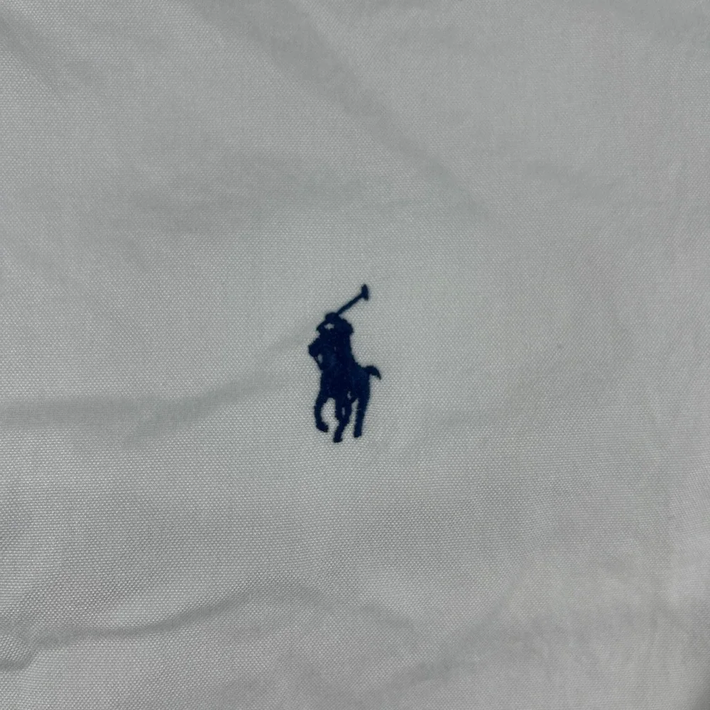 Polo Ralph Lauren Mens 17.5 34/35 White Button Down Yarmouth Shirt Logo